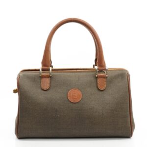 Fendi Hand Bag Brown Coated Canvas