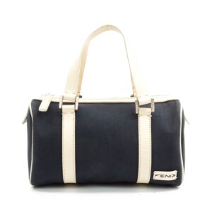 Fendi Hand Bag Navy Blue Canvas
