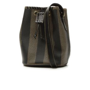 Vintage Striped Mini Bucket Bag - Black/Beige