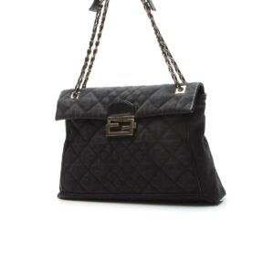 Maxi Quilted Baguette Flap Bag - Black