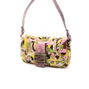 Embroidered Flowers Baguette Bag - Multicolor