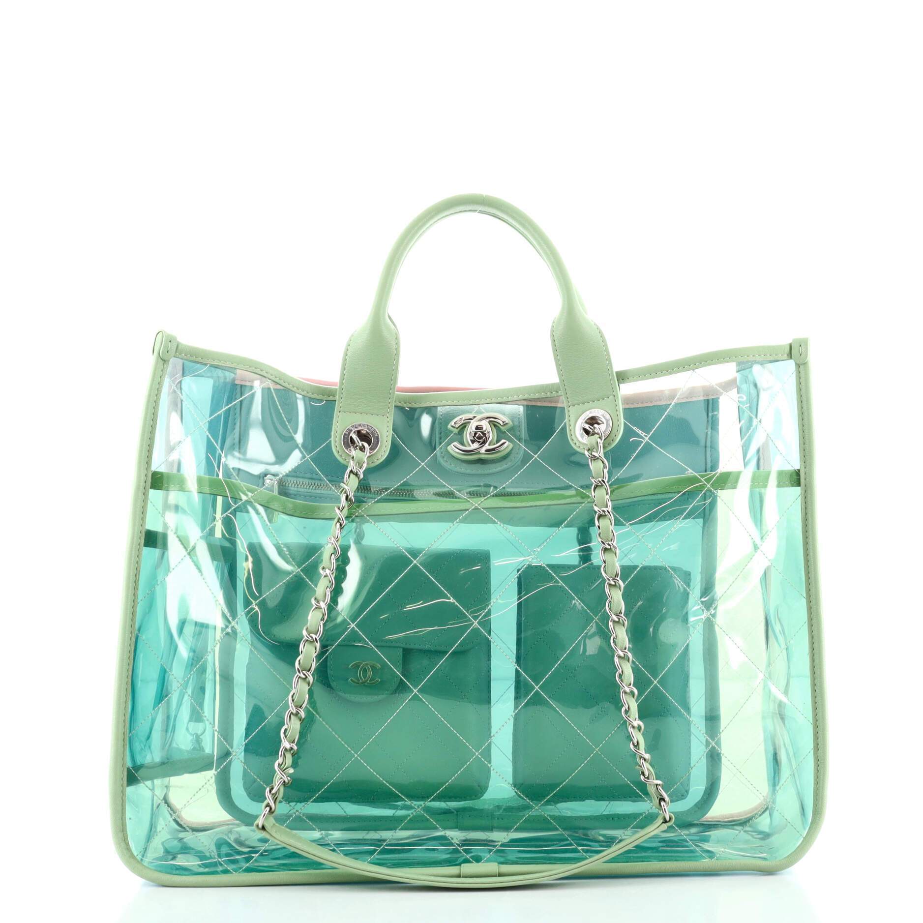 Coco Splash Shopping Tote Quilted PVC With Lambskin Medium