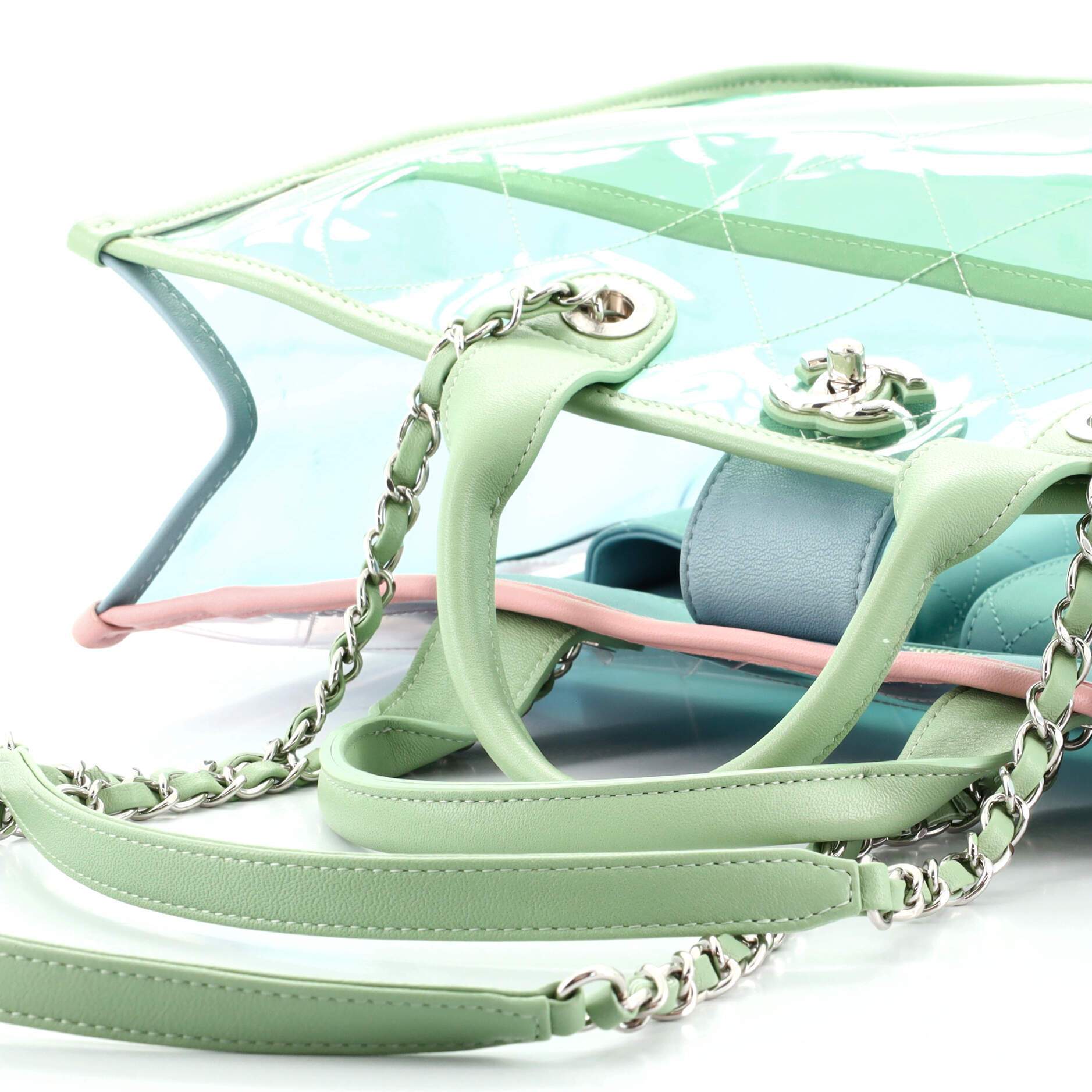 Coco Splash Shopping Tote Quilted PVC With Lambskin Medium - Image 7