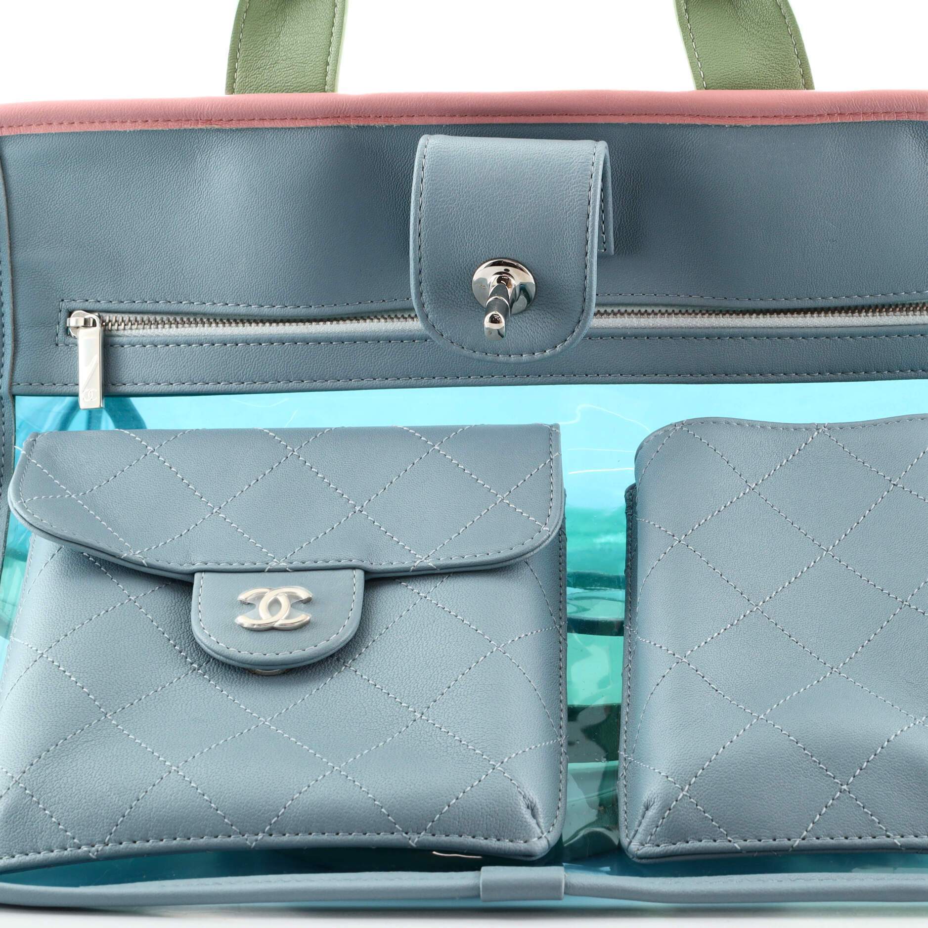 Coco Splash Shopping Tote Quilted PVC With Lambskin Medium - Image 8