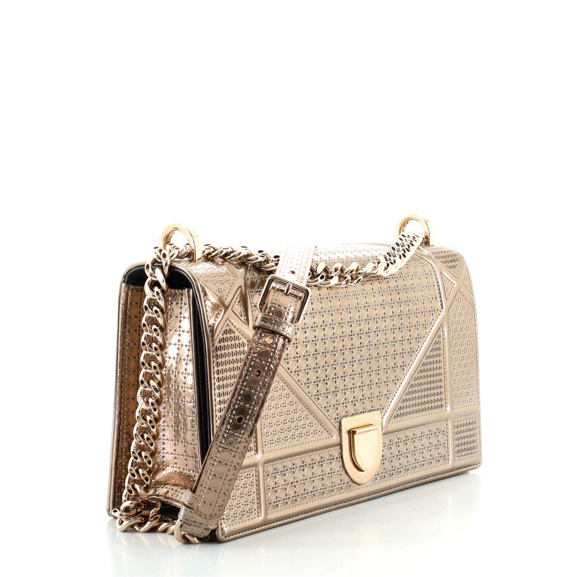 Diorama Flap Bag Cannage Embossed Calfskin Medium - Image 3