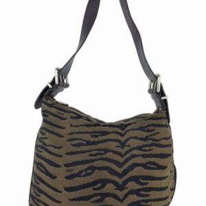 Fendi Animal Print Canvas Medium Shoulder Bag