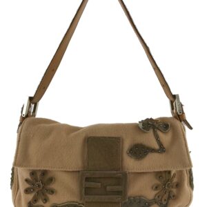 Fendi Felt and Pony Hair Applique Baguette