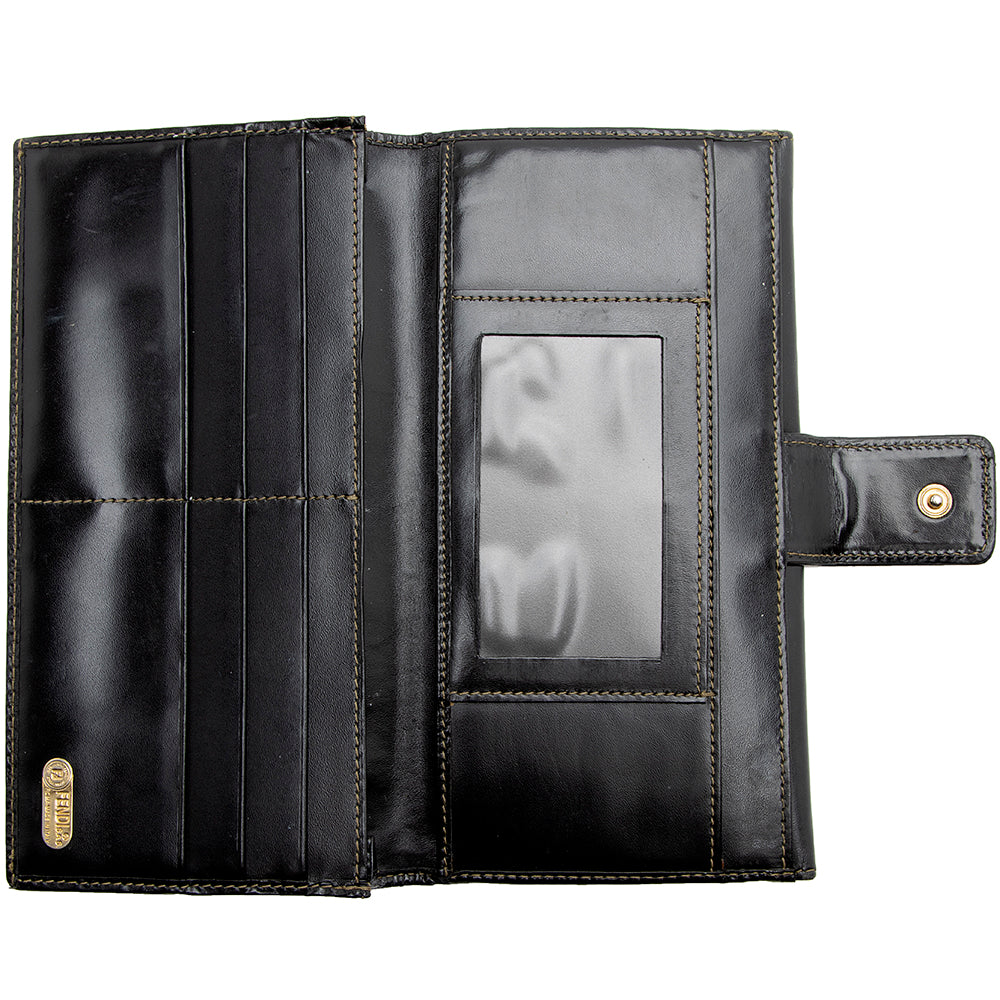 Fendi Vintage Penquin Canvas Flap Wallet (SHF-17235) - Image 5