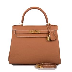 Hermes Gold Togo Retourne Kelly 28cm Gold Hardware