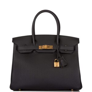 Hermes Birkin 30 Black Togo Gold Hardware