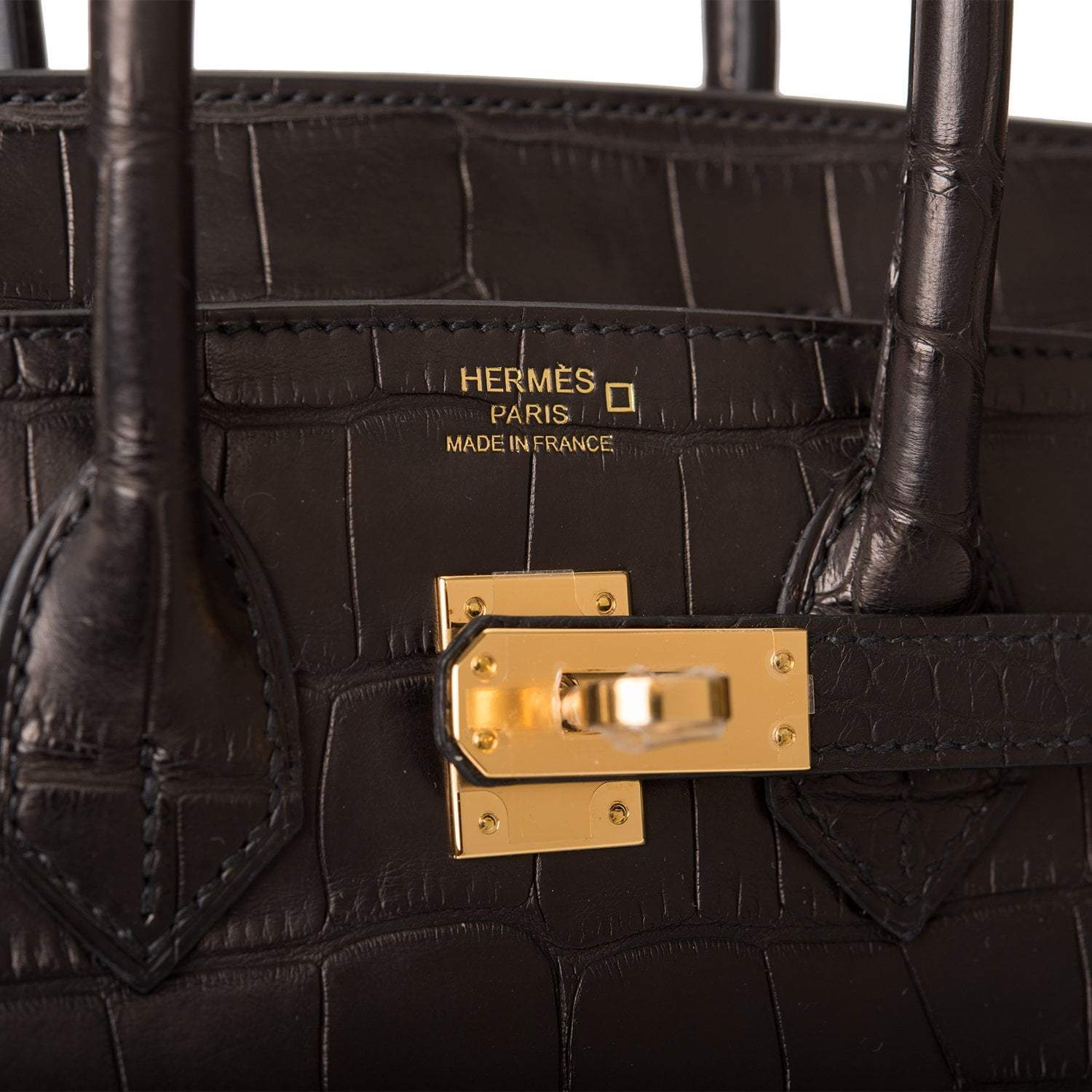 Hermes Black Matte Alligator Birkin 25cm Gold Hardware - Image 7