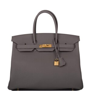 Hermes Birkin 35 Etain Togo Gold Hardware