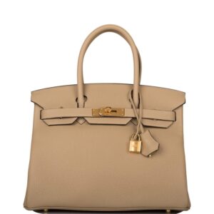 Hermes Trench Clemence Birkin 30cm Gold Hardware