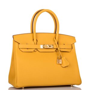 Hermes Jaune Ambre Togo Birkin 30cm Gold Hardware