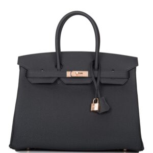 Hermes Birkin 35 Black Togo Rose Gold Hardware
