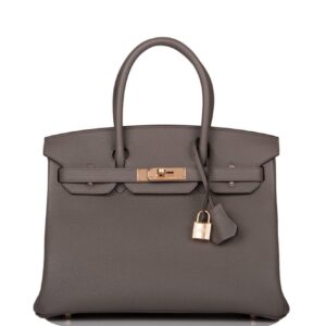Hermes Etain Togo Birkin 30cm Rose Gold Hardware