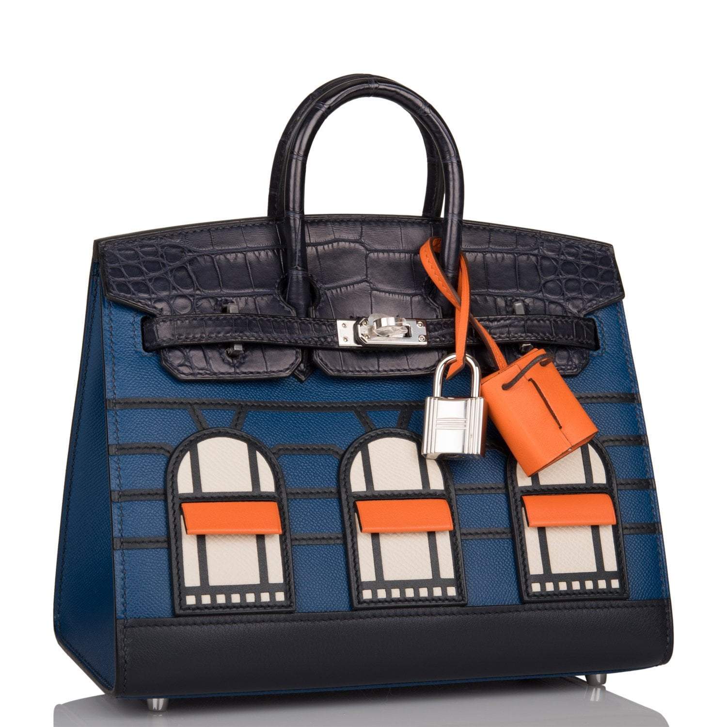 Hermes Bleu Sac Birkin Faubourg 20cm Palladium Hardware - Image 2