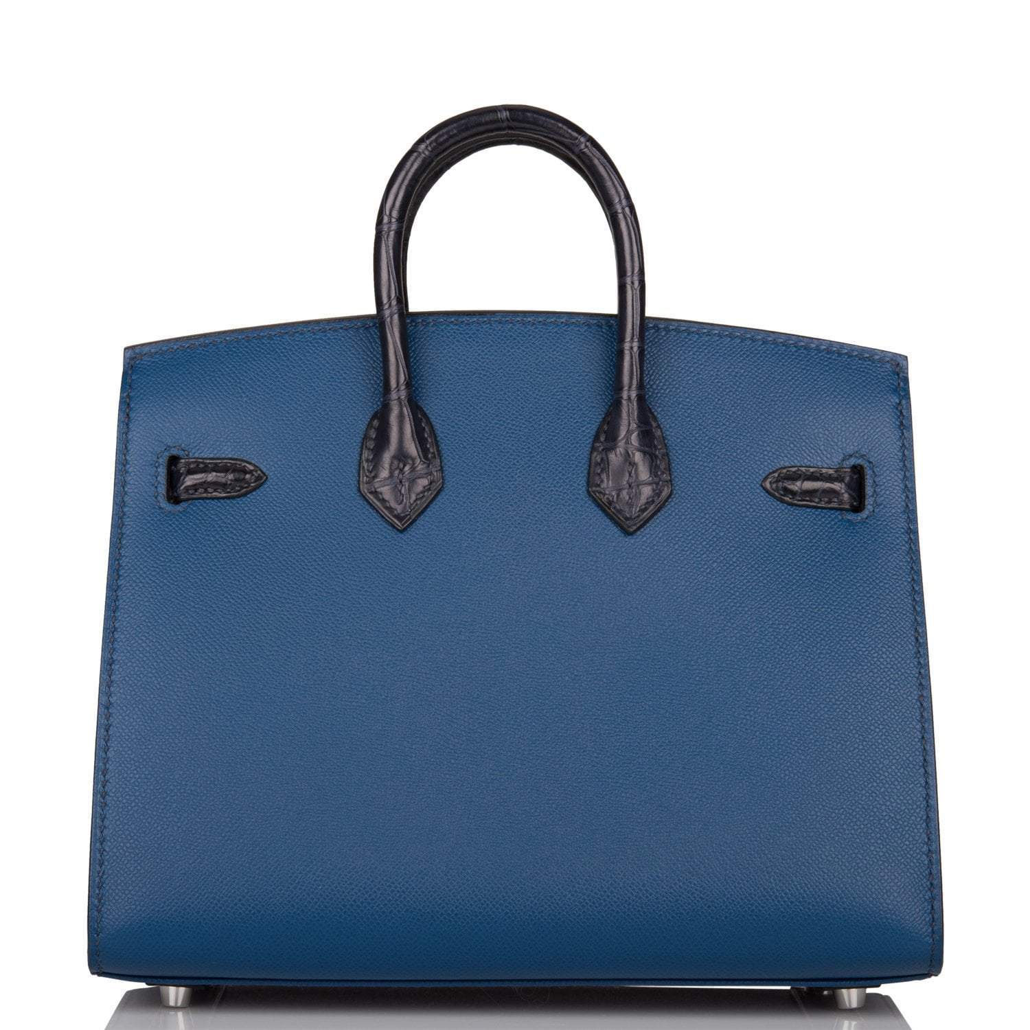 Hermes Bleu Sac Birkin Faubourg 20cm Palladium Hardware - Image 4