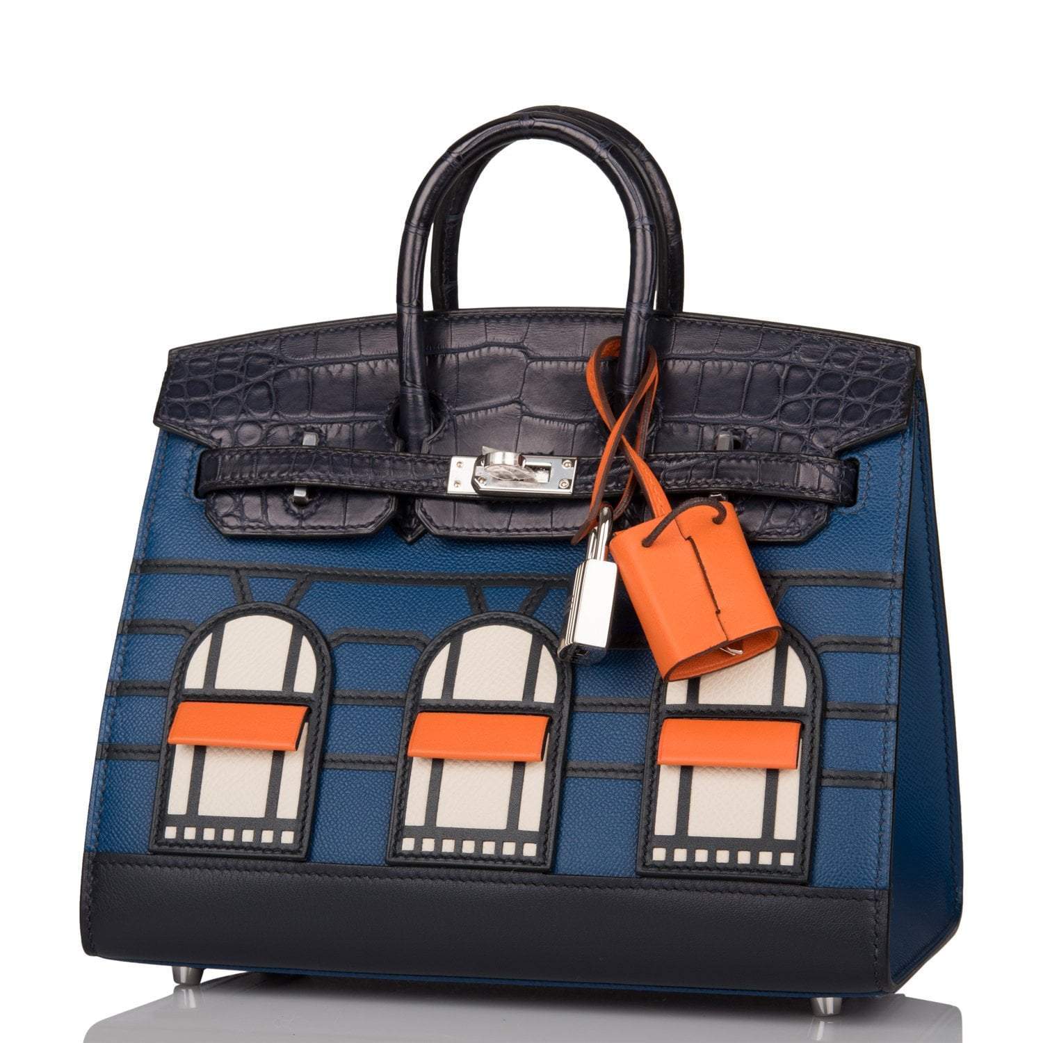 Hermes Bleu Sac Birkin Faubourg 20cm Palladium Hardware - Image 5