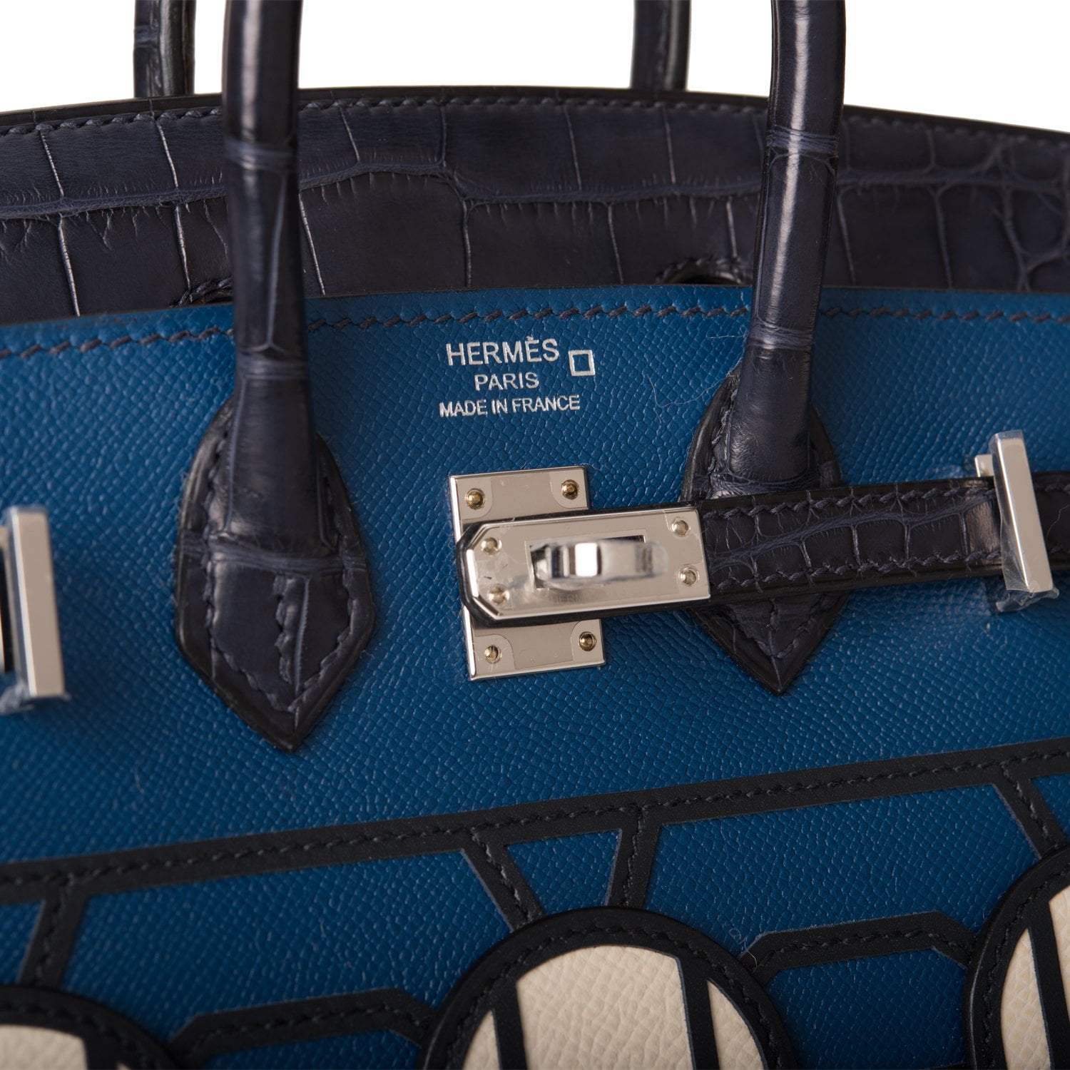 Hermes Bleu Sac Birkin Faubourg 20cm Palladium Hardware - Image 7