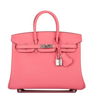 Hermes Birkin 25 Rose D'Ete Swift Palladium Hardware