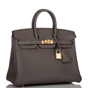 Hermes Birkin 25 Etain Togo Gold Hardware