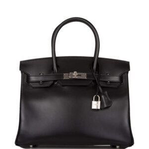 Hermes Birkin 30 Black Tadelakt Palladium Hardware