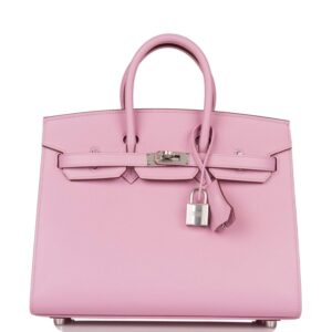 Hermes Birkin 25 Mauve Sylvestre Sellier Veau Madame Palladium Hardware