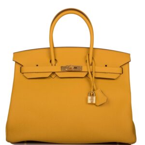 Hermes Birkin 35 Jaune Ambre Togo Gold Hardware