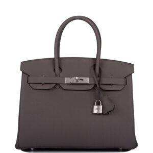 Hermes Birkin 30 Etain Togo Palladium Hardware