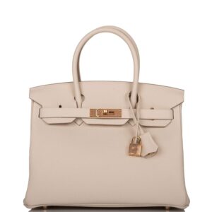 Hermes Birkin 30 Craie Togo Rose Gold Hardware