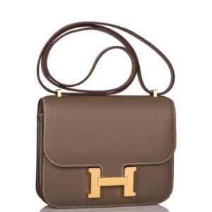 Hermes Etoupe Epsom Mini Constance 18cm Gold Hardware