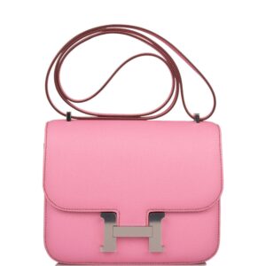 Hermes Mini Constance 18 Bubblegum 5P Epsom Palladium Hardware