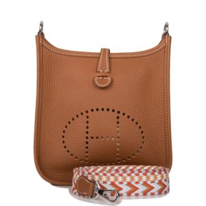 Hermes Gold Clemence Evelyne TPM Bag Palladium Hardware