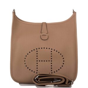 Hermes Beige de Weimar Clemence Evelyne III PM Bag Palladium Hardware