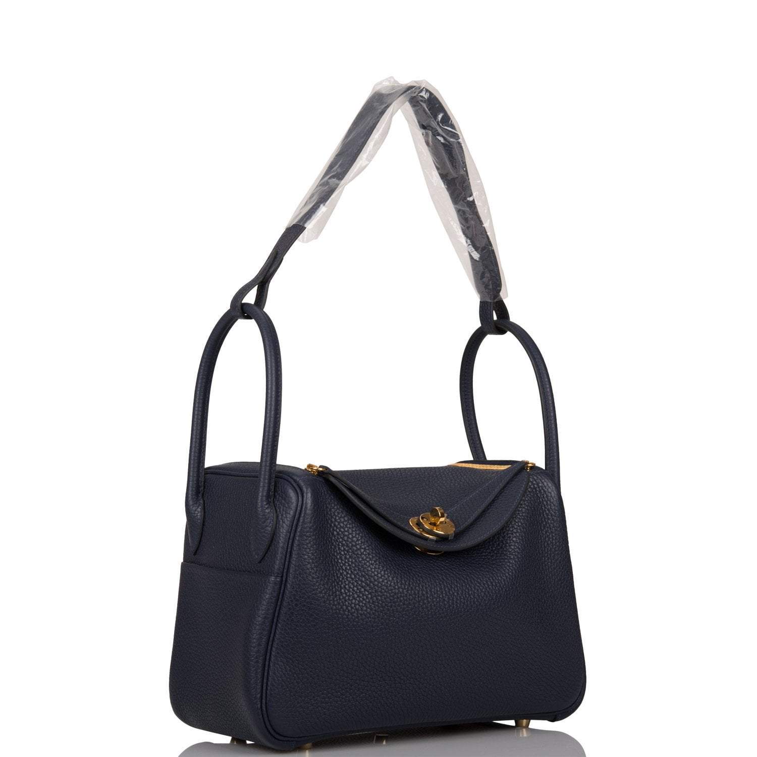 Hermes Bleu Nuit Clemence Lindy 26cm Gold Hardware - Image 2