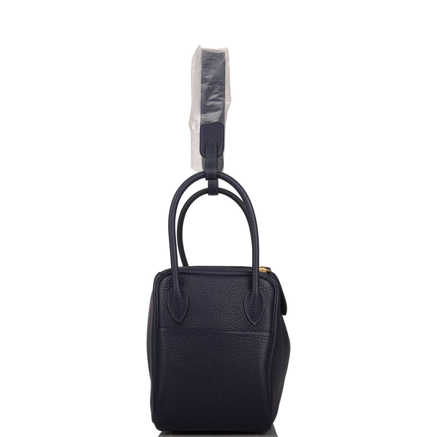 Hermes Bleu Nuit Clemence Lindy 26cm Gold Hardware - Image 3
