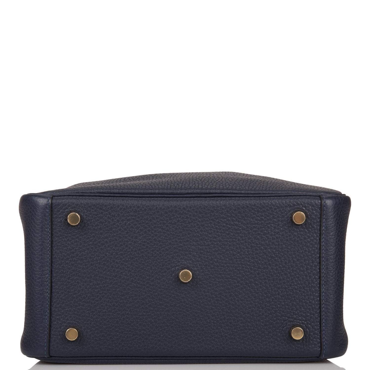 Hermes Bleu Nuit Clemence Lindy 26cm Gold Hardware - Image 6