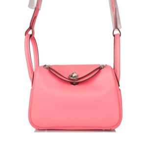Hermes Rose D'Ete Swift Mini Lindy Palladium Hardware