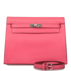 Hermes Rose Azalee Evercolor Kelly Danse Palladium Hardware