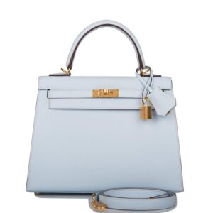 Hermes Bleu Brume Epsom Sellier Kelly 25cm Gold Hardware
