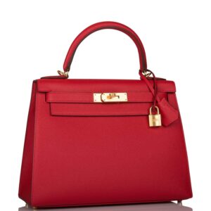 Hermes Rouge Casaque Epsom Sellier Kelly 28cm Gold Hardware