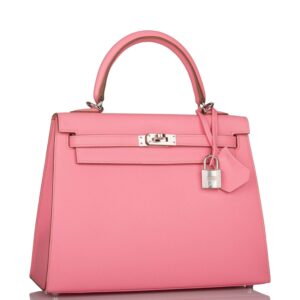Hermes Rose Confetti Epsom Sellier Kelly 25cm Palladium Hardware