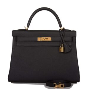Hermes Kelly Retourne 32cm Black Togo Gold Hardware