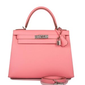 Hermes Rose Confetti Epsom Sellier Kelly 28cm Palladium Hardware
