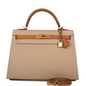 Hermes Kelly Sellier 32cm Gold and Trench Epsom Gold Hardware