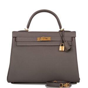 Hermes Kelly Retourne 32 Etain Togo Gold Hardware