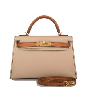 Hermes Kelly Sellier 20 Trench and Gold Epsom Gold Hardware
