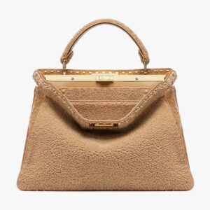 PEEKABOO ISEEU LARGE Beige Sheepskin Bag