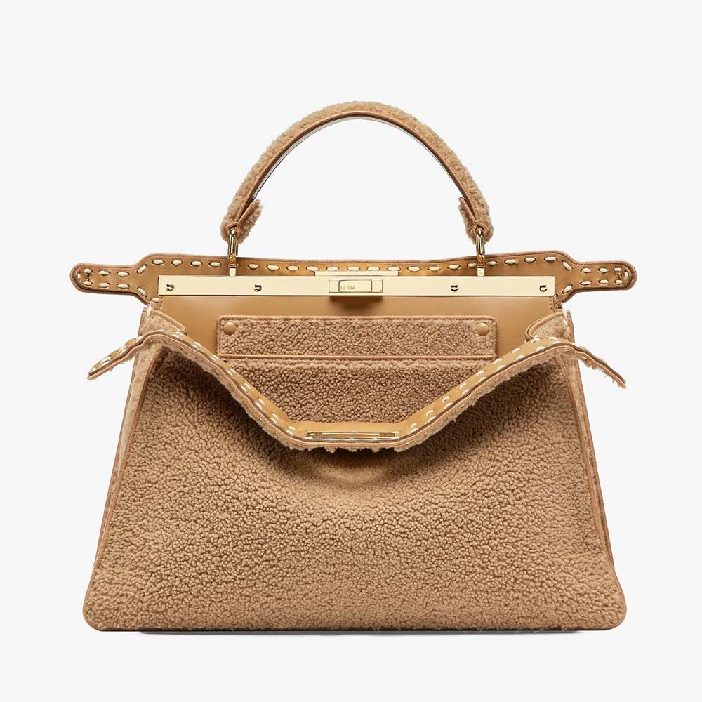 PEEKABOO ISEEU LARGE Beige Sheepskin Bag - Image 2